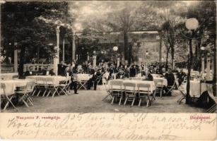 1905 Budapest XIV. Városliget, Wampetics vendéglő, pincérek (EK)