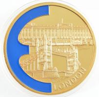 1999. London aranyozott Cu-Ni, részben kézzel festett emlékérem (40mm) T:PP  1999. London gold plated Cu-Ni, partially hand painted commemorative medallion (40mm) C:PP