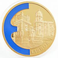 1999. Lisszabon aranyozott Cu-Ni, részben kézzel festett emlékérem (40mm) T:PP  1999. Lisboa gold plated Cu-Ni, partially hand painted commemorative medallion (40mm) C:PP