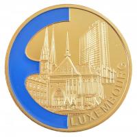 1999. Luxemburg aranyozott Cu-Ni, részben kézzel festett emlékérem (40mm) T:PP  1999. Luxembourg gold plated Cu-Ni, partially hand painted commemorative medallion (40mm) C:PP