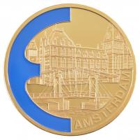 1999. Amszterdam aranyozott Cu-Ni, részben kézzel festett emlékérem (40mm) T:PP  1999. Amsterdam gold plated Cu-Ni, partially hand painted commemorative medallion (40mm) C:PP