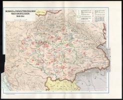 Munkás és parasztmozgalmak Magyarországon 1849-1914, Kartográfiai Vállalat, szélén hiány, 21,5×26 cm