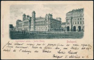 1899 2kr hármascsíkkal túlbérmentesített levelezőlap Franciaországba, "BUDAPEST / FŐPOSTA"...