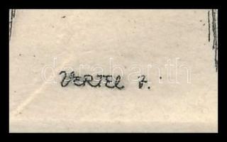 Vertel József (1922-1993): Budapest. Rézkarc, papír, jelzett a karcon, 14,5x7 cm