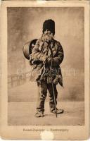 Kazáncigány. Nr. 405. Kunstanstalt Jos. Drotleff 1917. / Kessel-Zigeaner / Transylvanian folklore, Gypsy man (felületi sérülés / surface damage)