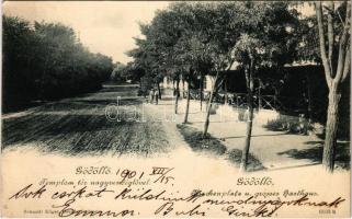 1901 Gödöllő, Templom tér és nagyvendéglő (EK)