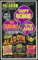 cca 1964 Cliff Richard, The Shadows stb. részvételével koncert, hajtott szórólap, kétoldalas, 24×15 cm