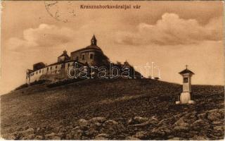 1915 Krasznahorkaváralja, Krásnohorské Podhradie; Krasznahorka vára. Fuchs József kiadása / Hrad Krásna Horka / castle (EK)