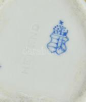 Herendi virágmintás vázácska és bonboniere, kopott, m: 9,5 és 6,5cm