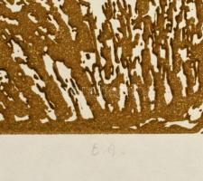 Somlai Vilma (1938-2007): Rókaszántó II. Linómetszet, papír, jelzett, E.A. művészpéldány, hátoldalán...