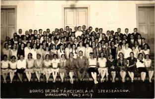 1929 Szekszárd, Boros Dezső Tánciskolája, diákcsoport. Várady Lajos fotószalon, photo