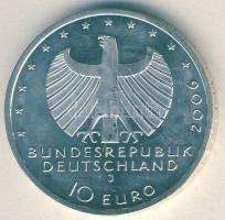 NSZK 2006. 10€ Ag "Städtehanse hajó" T:BU Tanúsítvánnyal!