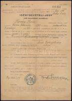 1913-1946 3 db katonai irat (határozat, igénybevételi jegy, meghagyási igazolvány)