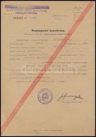 1913-1946 3 db katonai irat (határozat, igénybevételi jegy, meghagyási igazolvány)