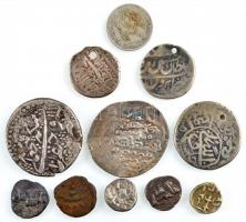 India ~17-19. század 11db-os érmetétel, közte több Ag T:2-,3 India ~17-19th century 11pcs coin lot, within some Ag C:VF,F