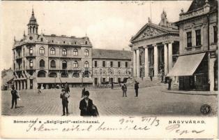 1904 Nagyvárad, Oradea; Bémer tér, Szigligeti színház / street view, theatre (EK)