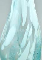 Retró fújt üveg díszváza, kopott, m:41cm