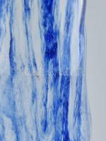 Retró fújt üveg díszváza, kopott, teteje lecsiszolt m:32cm