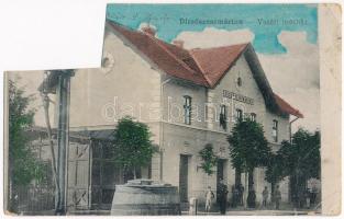 1918 Dicsőszentmárton, Tarnaveni, Diciosanmartin; Vasúti indóház, vasútállomás / railway station (b)
