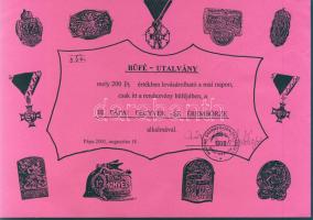 Pápa 2001. "3. Fegyver- és érembörze" 200Ft büfé-utalvány T:I