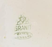 Gránit retró pöttyös teáskanna és cukortartó, jelzett, korának megfelelő állapotban, d:10 és 14 cm