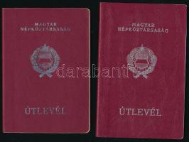1973, 1978 Magyar Népköztársaság által kiállított kétfajta piros útlevél szocialista országokba