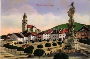 Körmöcbánya, Kremnitz, Kremnica; Fő tér, Szentháromság szobor / main square, Trinity statue