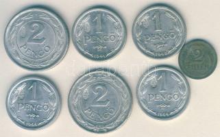 1941-44. 2f (1x), 1P, (4x), 2P (2x) mindegyik "koronás-címeres" ellenjeggyel T:2,2/3+,3