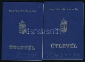 1993, 2004 Magyar Köztársaság által kiállított 2 db eltérő típusú útlevél
