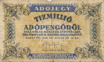 1946. Kis AP tétel, benne 10.000AP (1x), 50.000AP (1x), 100.000AP (1x), 500.000AP (17x), 1000.000AP ...