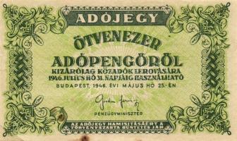 1946. Kis AP tétel, benne 10.000AP (1x), 50.000AP (1x), 100.000AP (1x), 500.000AP (17x), 1000.000AP ...