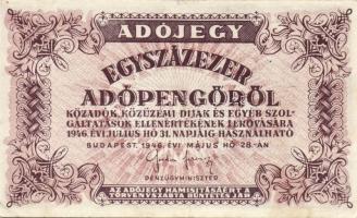 1946. Kis AP tétel, benne 10.000AP (1x), 50.000AP (1x), 100.000AP (1x), 500.000AP (17x), 1000.000AP ...