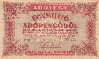 1946. Kis AP tétel, benne 10.000AP (1x), 50.000AP (1x), 100.000AP (1x), 500.000AP (17x), 1000.000AP ...