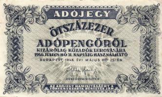 1946. Kis AP tétel, benne 10.000AP (1x), 50.000AP (1x), 100.000AP (1x), 500.000AP (17x), 1000.000AP ...