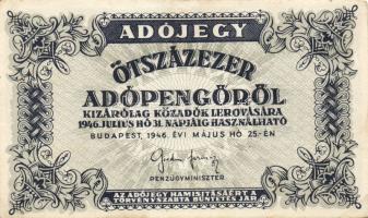 1946. Kis AP tétel, benne 10.000AP (1x), 50.000AP (1x), 100.000AP (1x), 500.000AP (17x), 1000.000AP ...