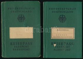 1963,1967 Bundesrepublik Deutschland 2 db útlevél / German passports