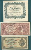 1930-46. 11db pengő, infla bankjegy klf fny-sokkal T:II,III + 1db bankjegy formájára nyomtatott kiállítási meghívó. Összesen 12db!