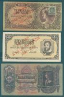1930-46. 11db pengő, infla bankjegy klf fny-sokkal T:II,III + 1db bankjegy formájára nyomtatott kiál...