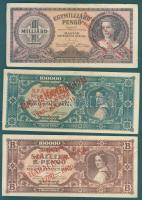 1930-46. 11db pengő, infla bankjegy klf fny-sokkal T:II,III + 1db bankjegy formájára nyomtatott kiál...