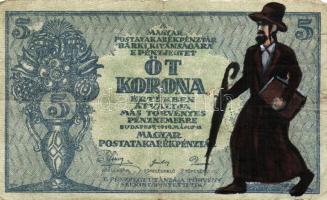 1919. 5K gúnyrajzzal "zsidó esernyővel" T:III