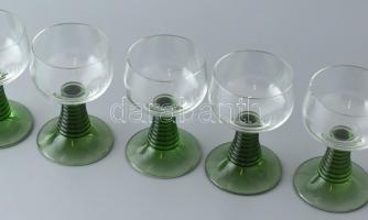 6 darabos Römer iparművész pohár szett, hibátlan, m: 11cm, V: 0,1l
