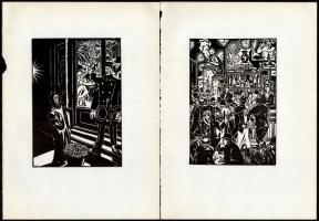 Frans Masereel (1889-1972): 15 db fametszet, papír, jelzett a fametszeten, lap széle kissé sérült, 1...
