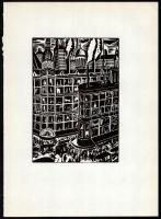 Frans Masereel (1889-1972): 15 db fametszet, papír, jelzett a fametszeten, lap széle kissé sérült, 1...