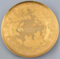 Epiag, Koszorúsné 1962 jelzett porcelán tál kézi, aranyfestéssel 23,5 cm (Koszrúsné herendi porcelán festőjeként is ismert.)