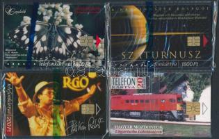 1998-2003 Lepkék, Szaturnusz, R-GO, mozdonyok 4db klf telefonkártya