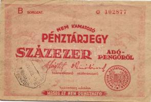 1946. Pénztárjegy 100.000AP-ről (2x) egymásutáni sorszámokkal T:II