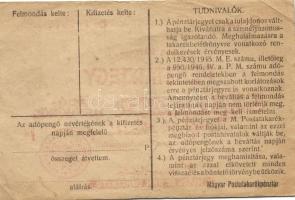 1946. Pénztárjegy 100.000AP-ről (2x) egymásutáni sorszámokkal T:II