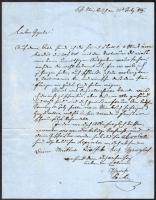 1859 Lechner Nepomuk János (1812-1884), Lechner Ödön építész apjának autográf levele fiához Gyulához