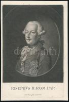J. J. Haid (1704-1767) és fia: II. József (1741-1790) német-római császár, magyar király portréja. Rézmetszet, papír. 21x14 cm