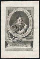Antonio Baratti (1724-1787): XIV. Benedek pápa (1675-1758) portréja. Rézmetszet, papír. Jelzett a metszeten. Hajtásnyommal. 19x12 cm